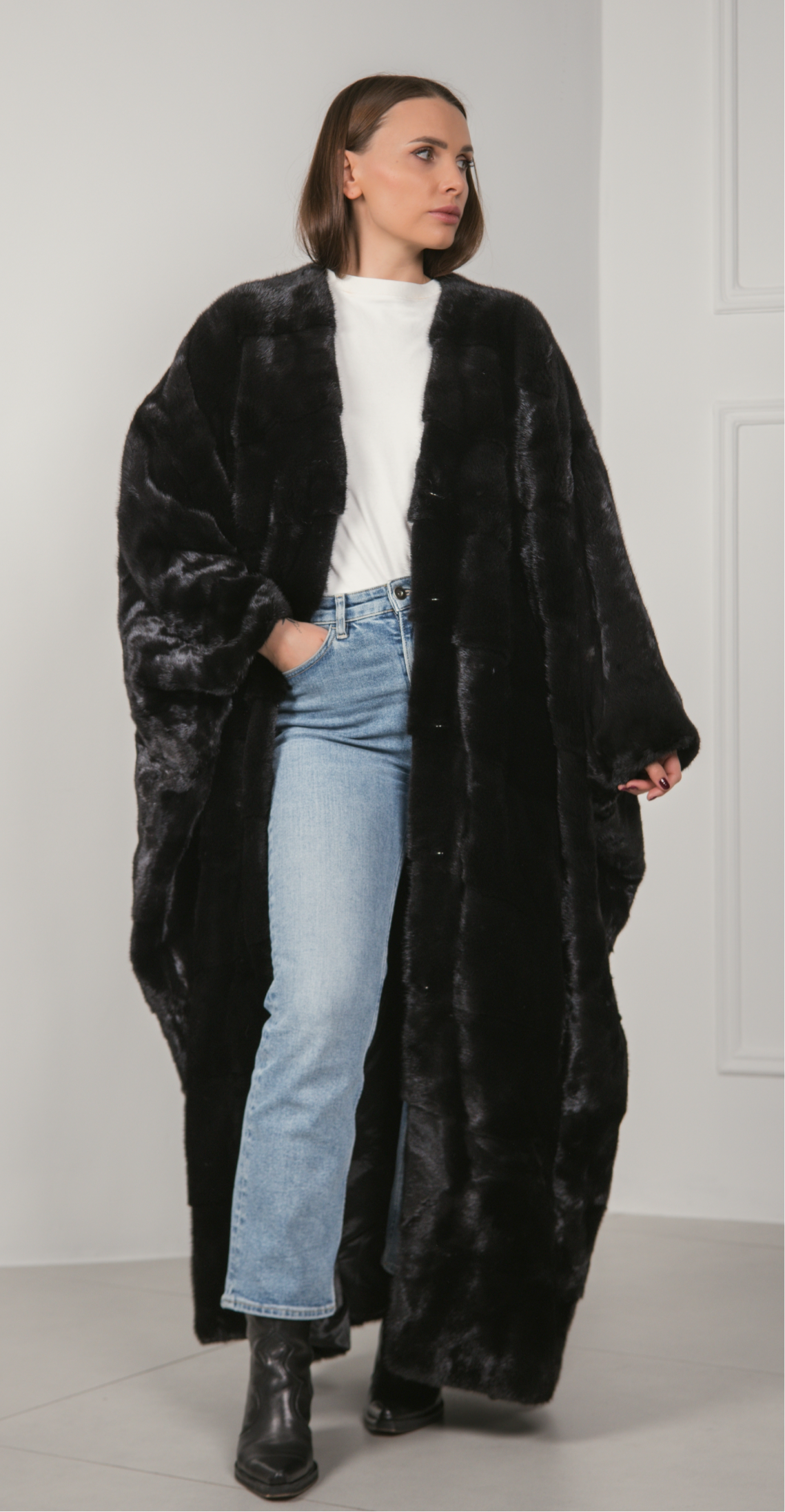 Mink bisht BLACK