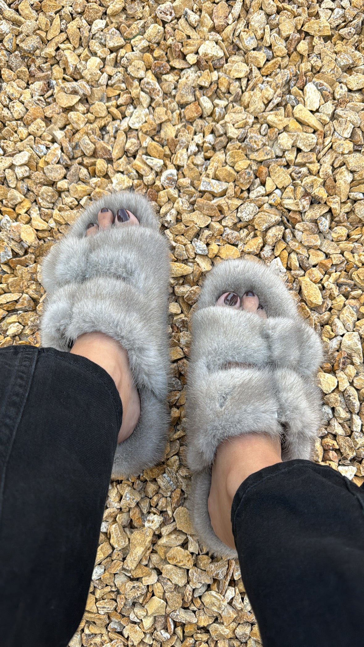Mink slippers GREY