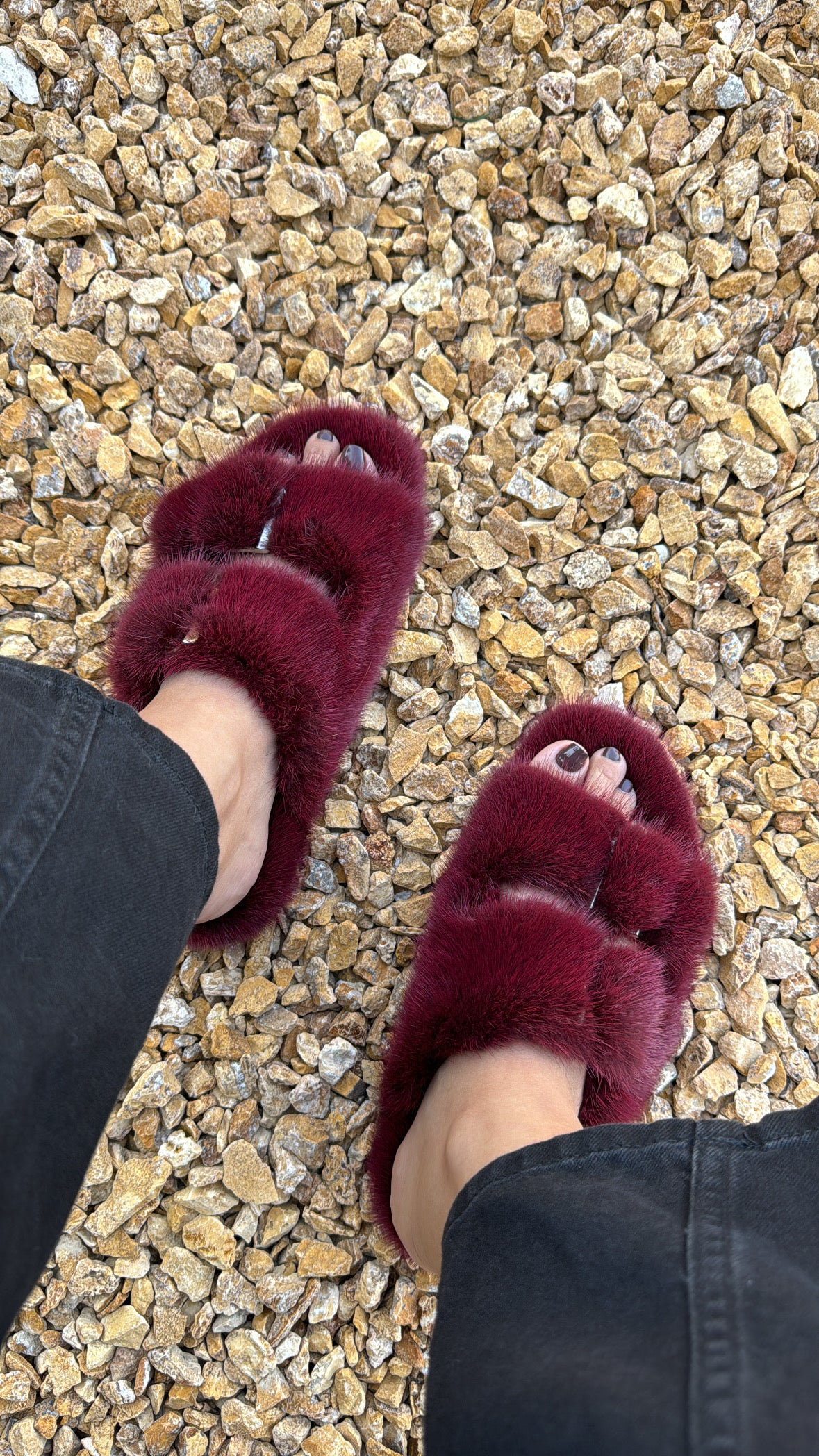 Mink slippers MAROON