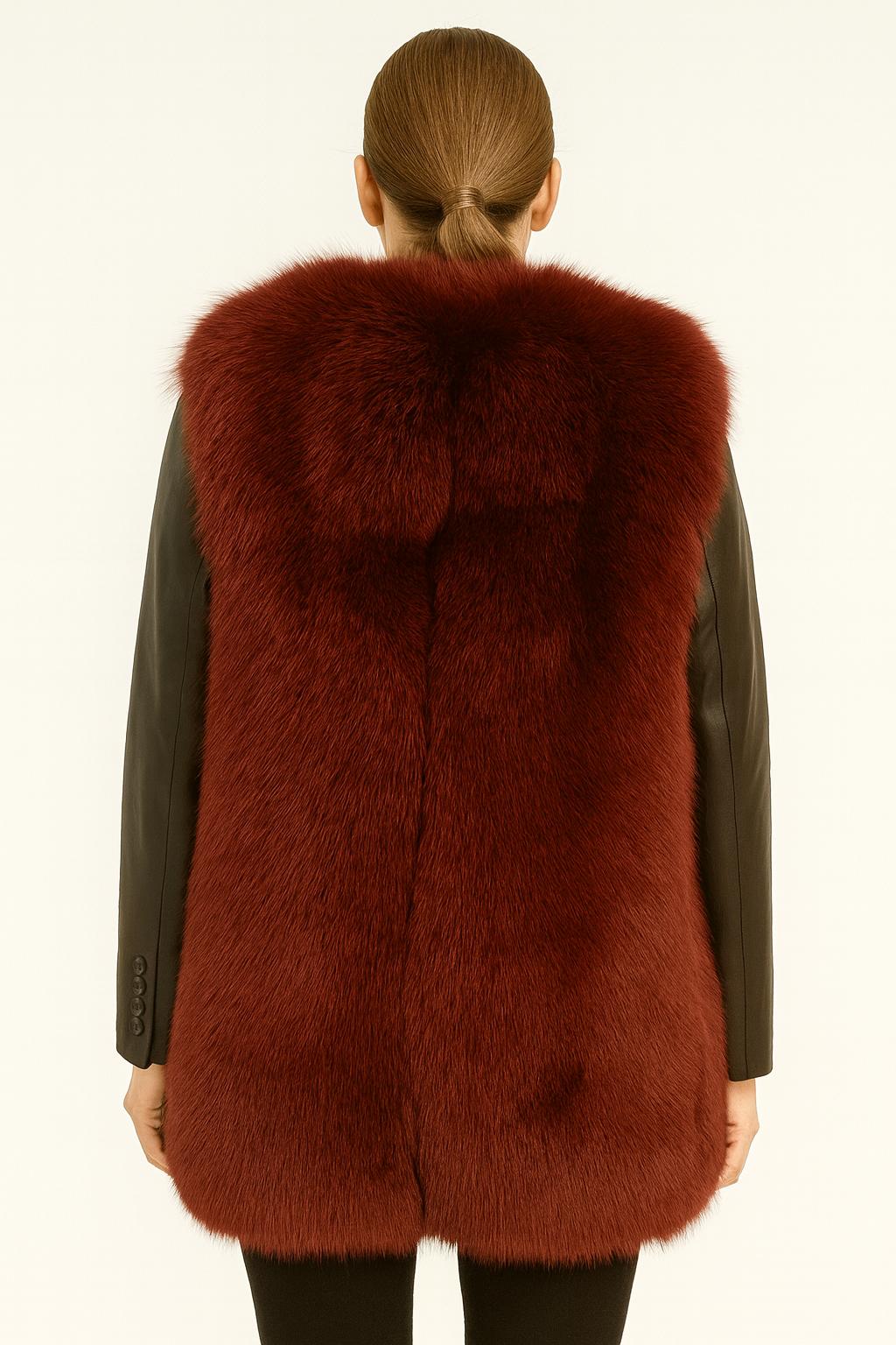Leather and fox jacket