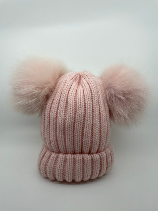 Kids fox pompom beanie