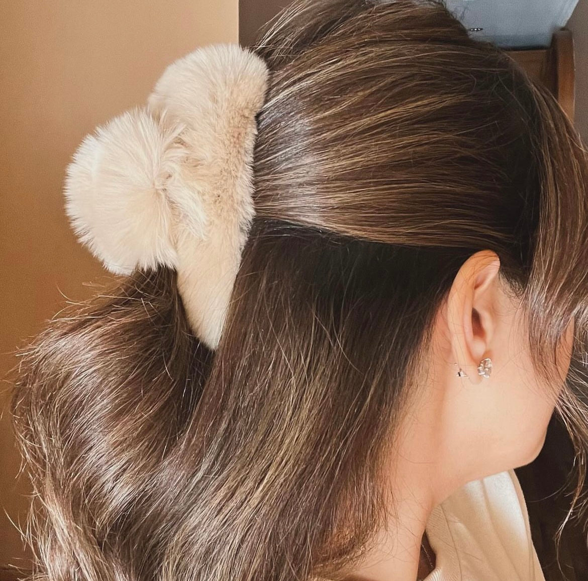 Rabbit hair clip