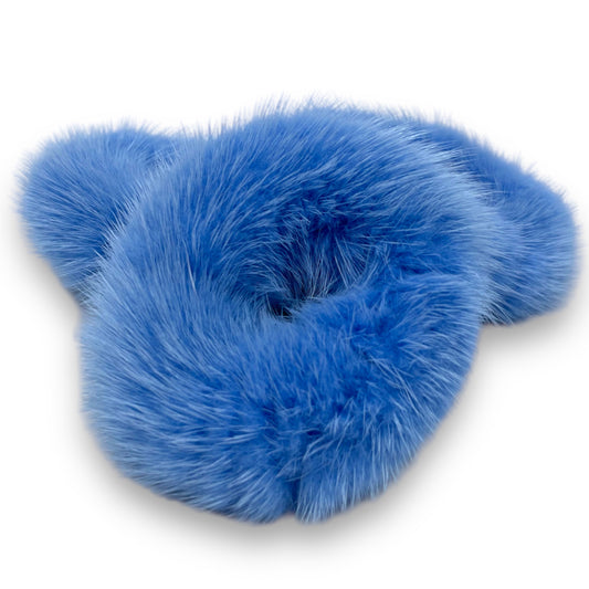 Mink scrunchie SKY BLUE