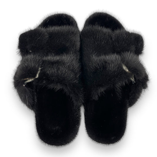 Mink slippers BLACK