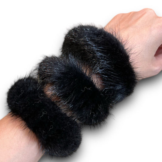 Mink scrunchie BLACK