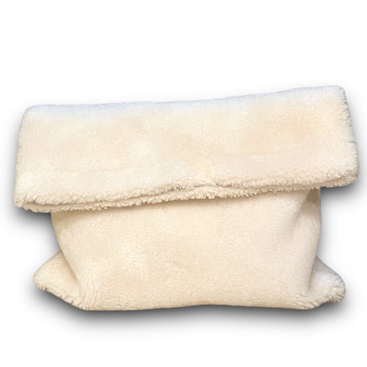 Shearling pillow clutch CREAM