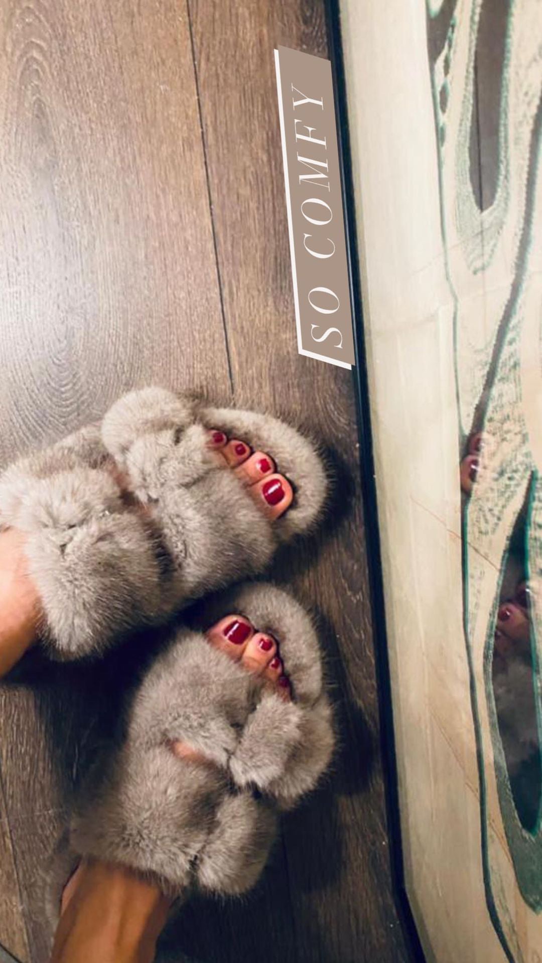 Mink slippers GREY