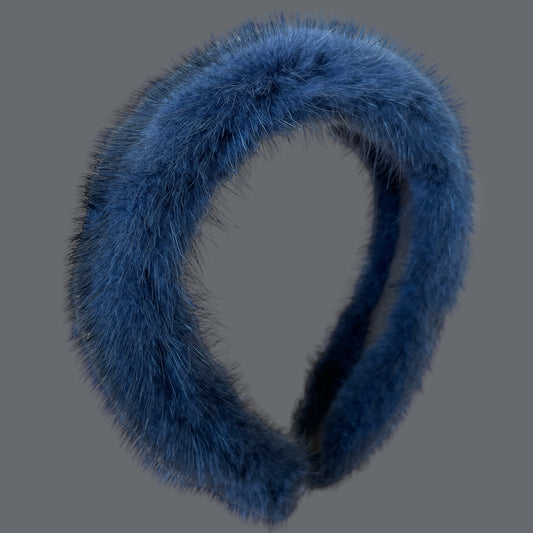 Mink hairband NAVY