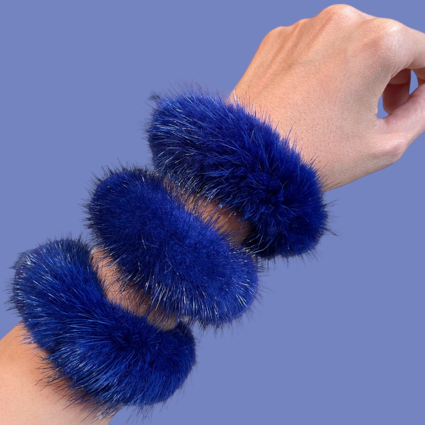 Mink scrunchie BLUE