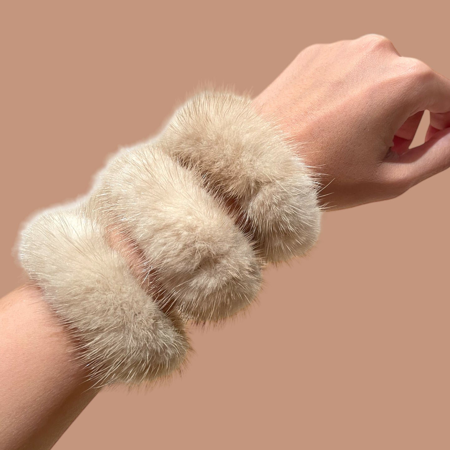 Mink scrunchie CREAM