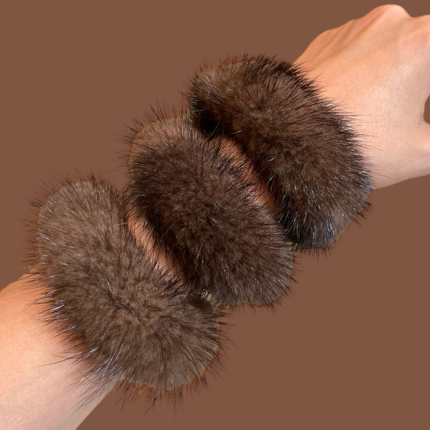 Mink scrunchie CHOCO