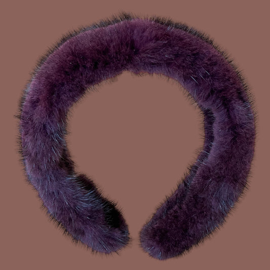 Mink hairband PLUM