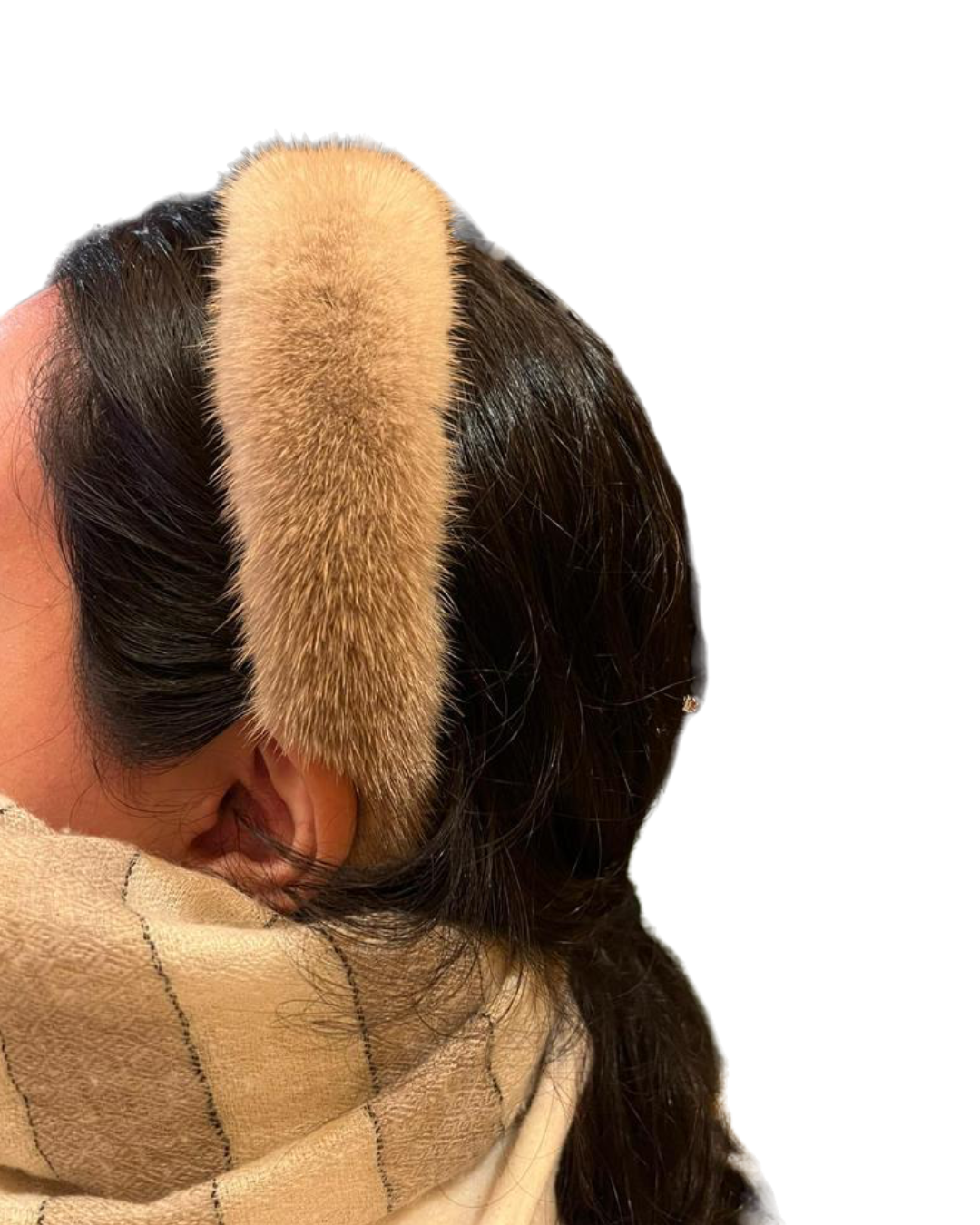 Mink hairband CREAM