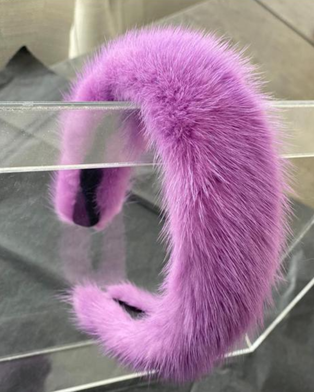 Mink hairband LILAC