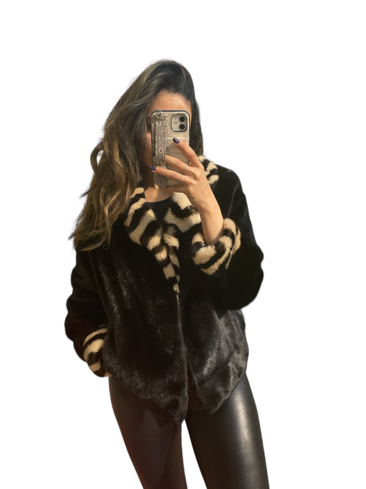 Mink zebra jacket