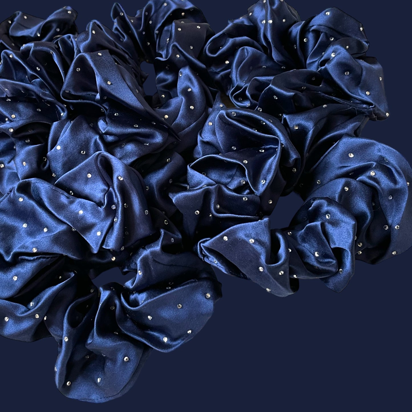 silk bling scrunchie NAVY