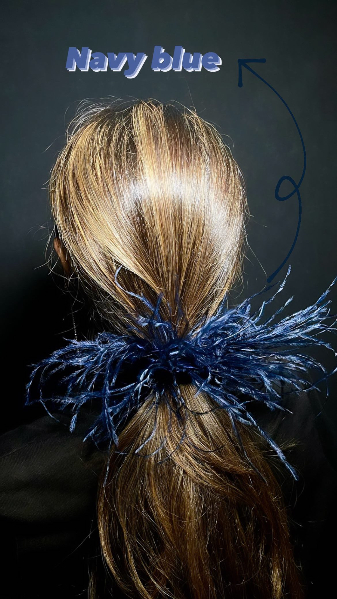 Feather scrunchie NAVY