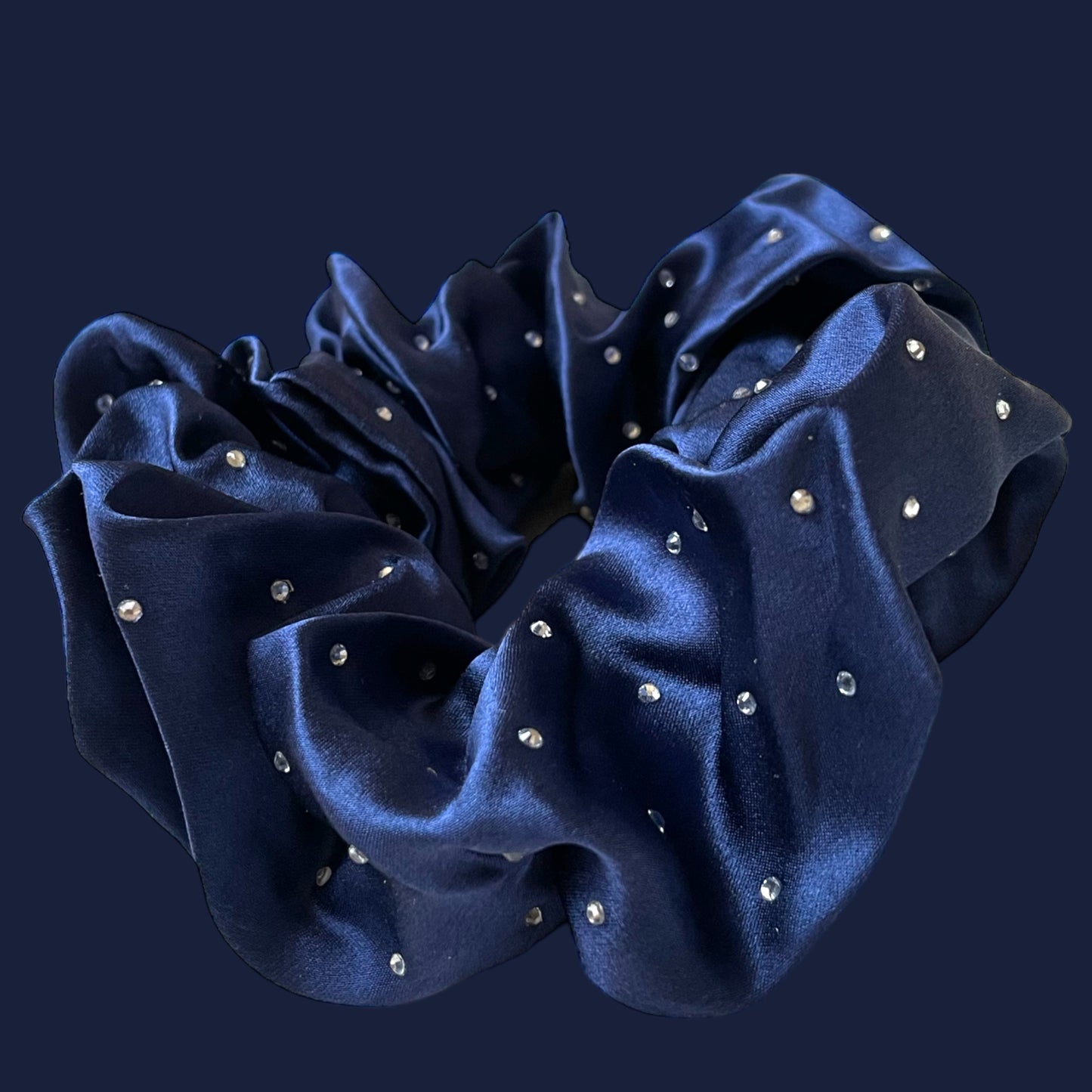 silk bling scrunchie NAVY