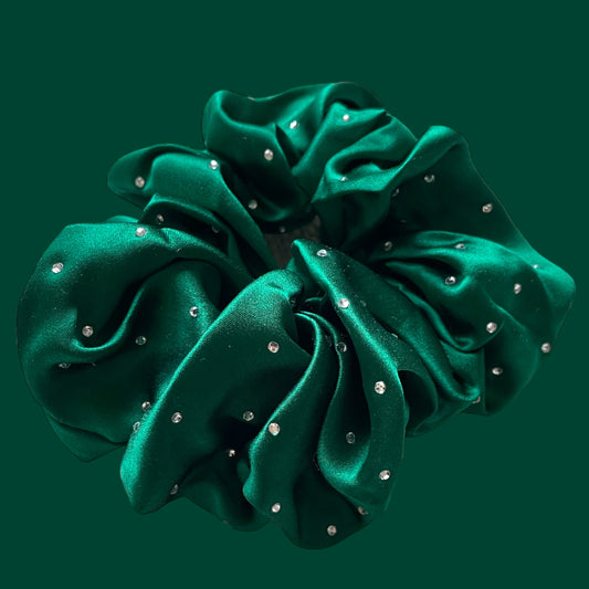 silk bling scrunchie EMERALD