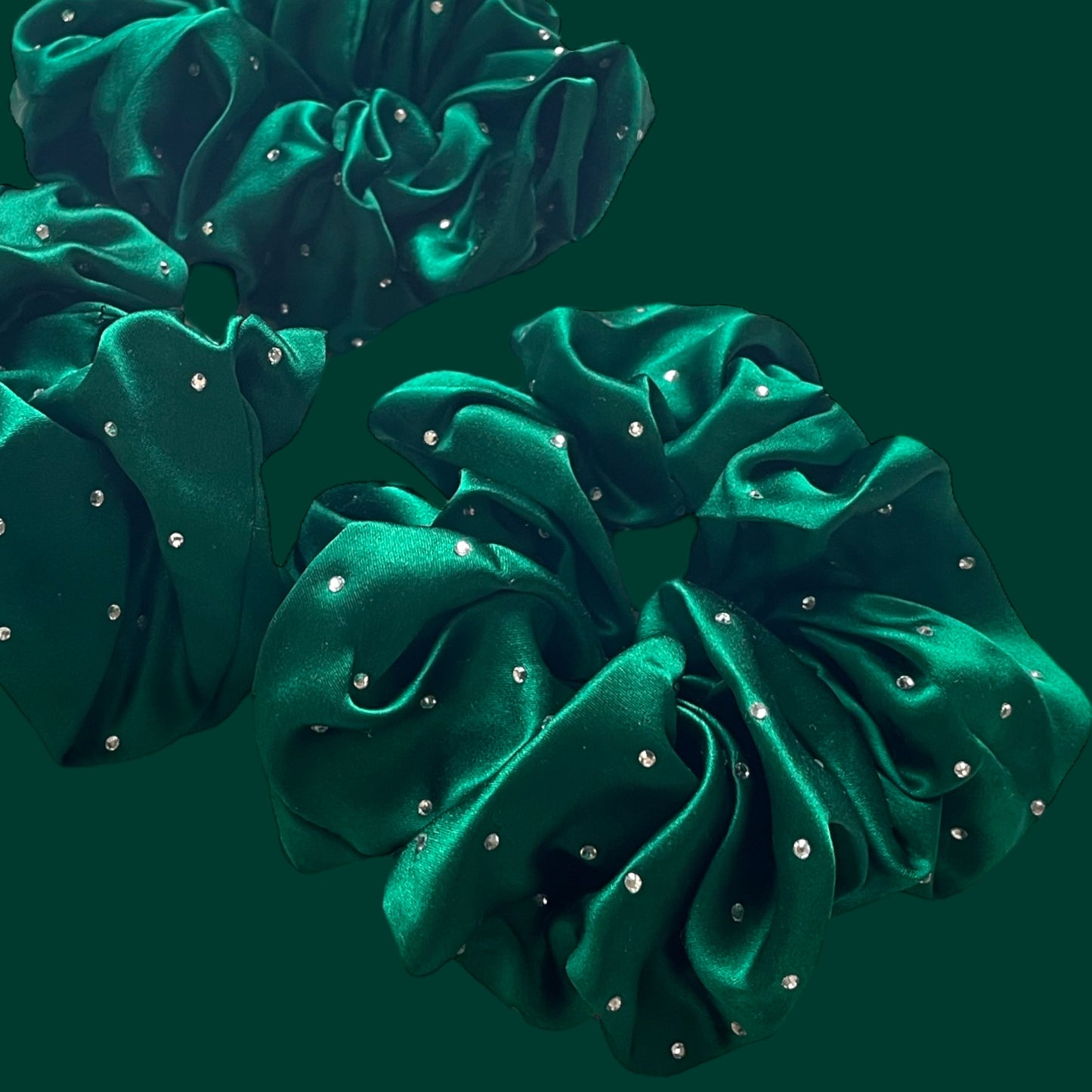 silk bling scrunchie EMERALD