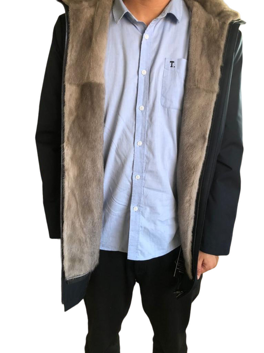 Mens mink lined coat